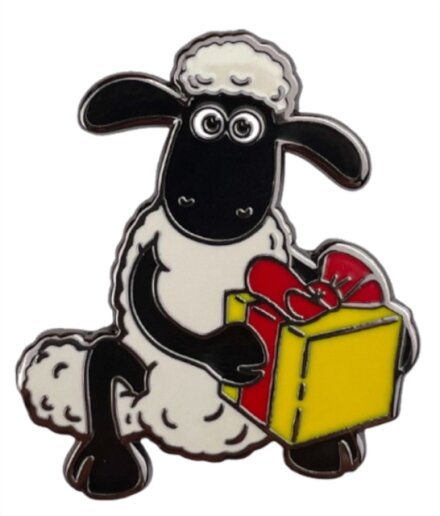 Shaun with Present Pin Badge