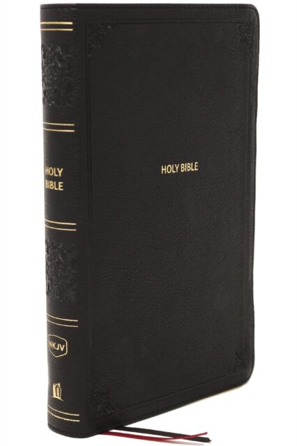 NKJV, End-of-Verse Reference Bible, Personal Size Large Print, Leathersoft, Black, Red Letter, Comfort Print