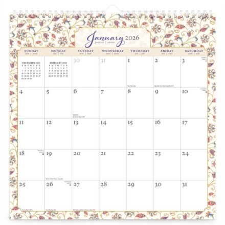 Tuscan Delights 2026 Square Wire-O Calendar
