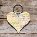 OS Map Wooden Heart Key-ring - Exmoor National Park