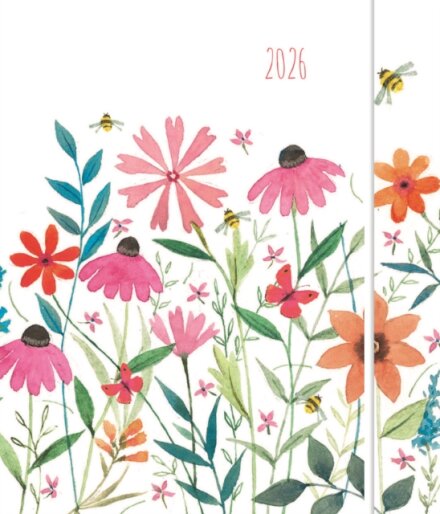Pretty Flowers Square Pocket Diary 2026