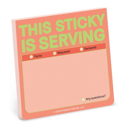 Knock Knock This Sticky Is Serving Sticky Note (Pastel Version)