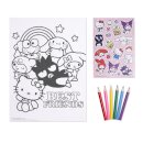 COLOURING SET WITH STICKERS HELLO KITTY AND FRIENDS