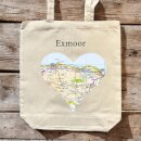 OS Map Premium Canvas Tote Bag - Exmoor National Park