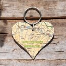 OS Map Wooden Heart Key-ring - North York Moors National Park