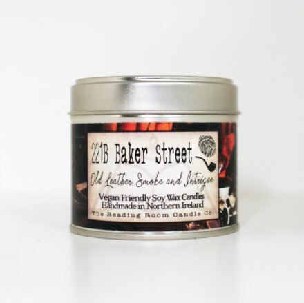 221b Baker Street- Scented Soy Candle- Old Leather, Smoke and Intrigue