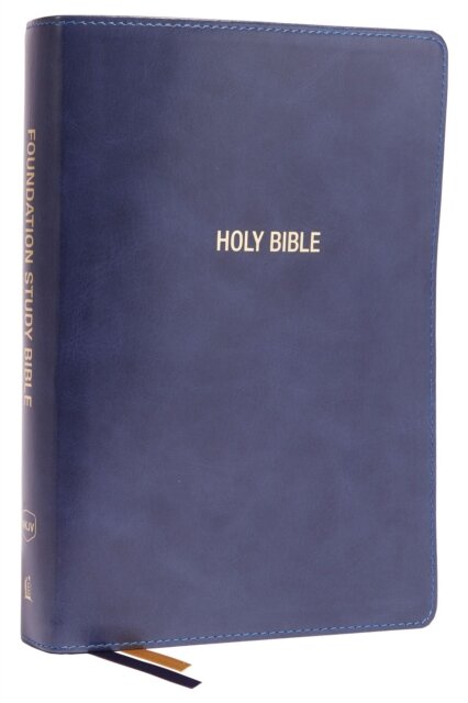 NKJV, Foundation Study Bible, Large Print, Leathersoft, Blue, Red Letter, Comfort Print