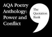 The Quotation Bank: AQA Poetry Anthology - Power and Conflict GCSE Revision and Study Guide for English Literature 9-1