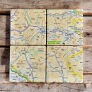 OS Map Ceramic Four Coaster Set - Yorkshire Dales National Park