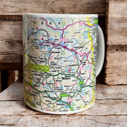 OS Map Ceramic Mug - Peak District National Park