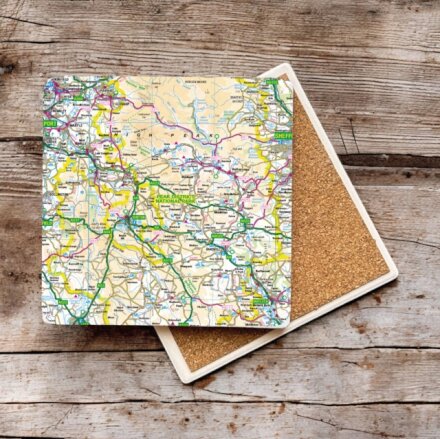 OS Map Ceramic Single Coaster - Peak District National Park