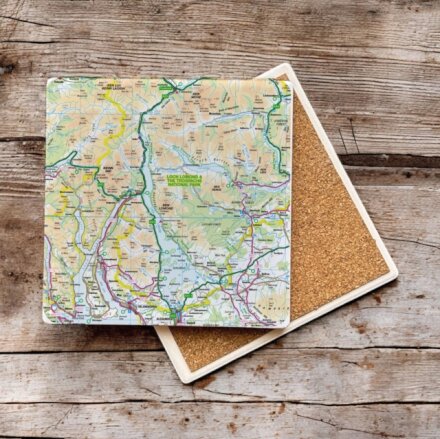 OS Map Ceramic Single Coaster - Loch Lomond and The Trossachs National Park