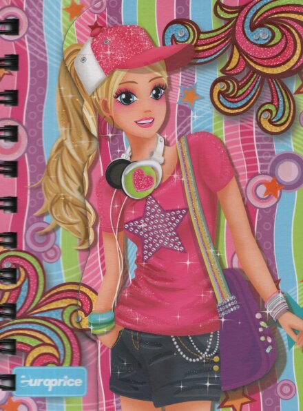 Caderno Espiral Menina Multicolor