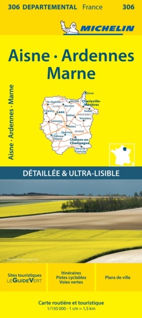 Aisne Ardennes Marne - Michelin Local Map 306