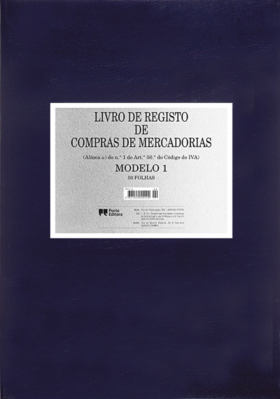 Livro de Registo de Compras de Mercadorias - Modelo 1 - 50 Folhas
