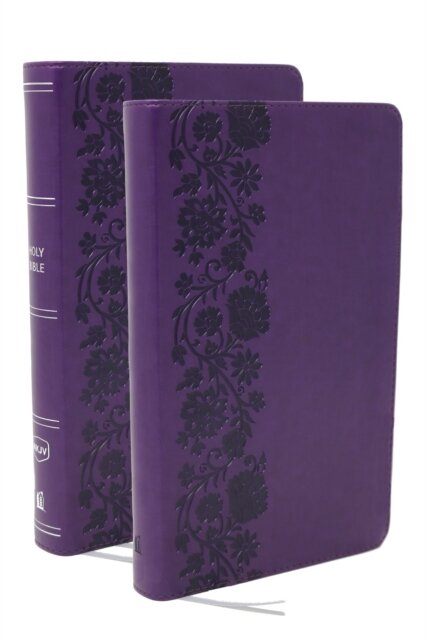 NKJV Bible + Journal Set: Personal Size, Large Print Bible with Cross-References, Purple Leathersoft