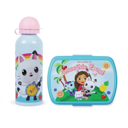 LUNCH BOX + ALUMINIUM CANTEEN 500ML GABBYS DOLLHOUSE
