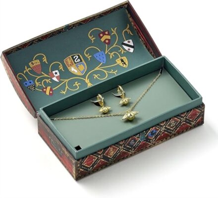 Harry Potter Quidditch Gift Box with cute Golden Snitch Necklace & Earrings