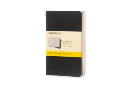 Moleskine Squared Cahier - Black Cover (3 Set)
