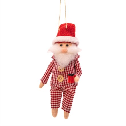 Santa in Pyjamas Felt Decoration