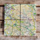 OS Map Ceramic Four Coaster Set - Peak District National Park