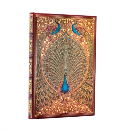 Hafiz’s Peacocks (Sangorski & Sutcliffe) Mini Unlined Hardcover Journal (Elastic Band Closure)