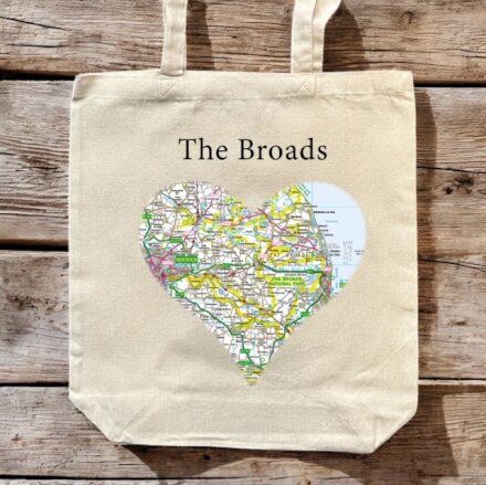 OS Map Premium Canvas Tote Bag - The Broads