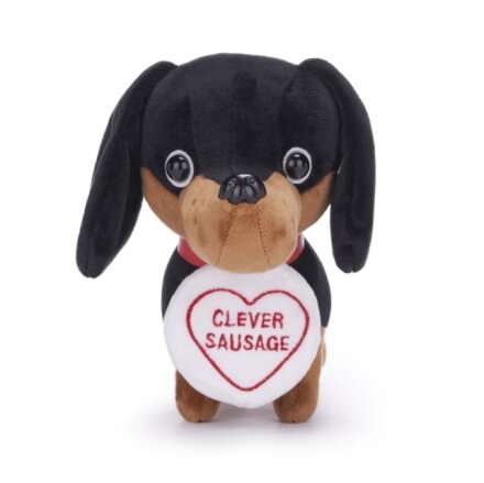 Love Hearts 7" Clever Sausage Dog Plush Gift