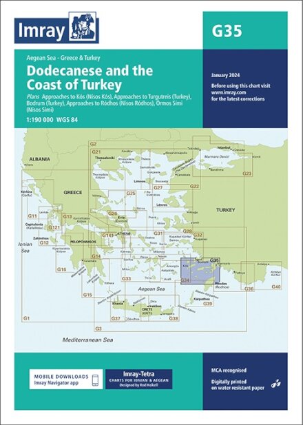 Imray Chart G35 : Dodecanese and the Coast of Turkey : 35