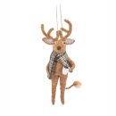 Reindeer with Coffee Felt Decoration