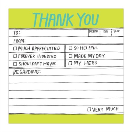 Knock Knock Hand Lettered Sticky Note Thank You