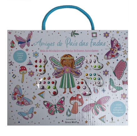 Mala de Atividades Com Pérolas Brilhantes Autocolantes - Amigos do País das Fadas