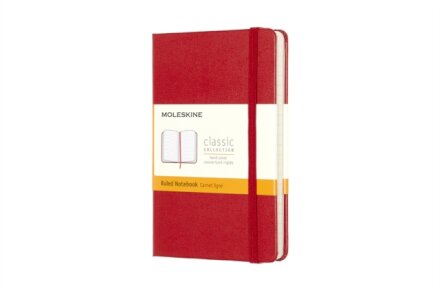 Moleskine Pocket Ruled Hardcover Notebook Scarlet Red
