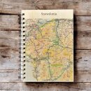 OS Map Wooden Lined Notebook - Snowdonia National Park