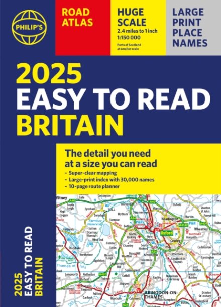 2025 Philip's Easy to Read Road Atlas of Britain