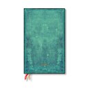 Pacific Blue Bold (Old Leather Collection) Maxi 12-month Horizontal Hardback Dayplanner 2025 (Elastic Band Closure)