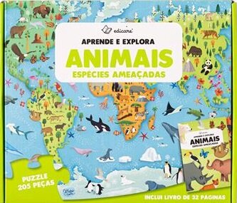 Aprende e Explora - Animais - Espécies Ameaçadas Livro puzzle 205PC
