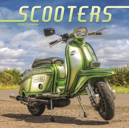 Scooters Square Wall Calendar 2026