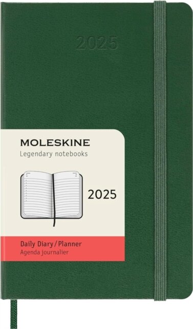Moleskine 2025 12-Month Daily Pocket Hardcover Notebook: Myrtle Green