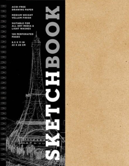 Sketchbook 8.5 x 11" Kraft Spiral Hardcover Mixed Media Sketchbook for Drawing