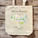 OS Map Premium Canvas Tote Bag - Brecon Beacons National Park