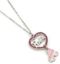Barbie Crystal Heart and Roller Skate Necklace