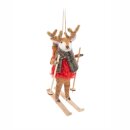 Skiing Reindeer Felt Decoration