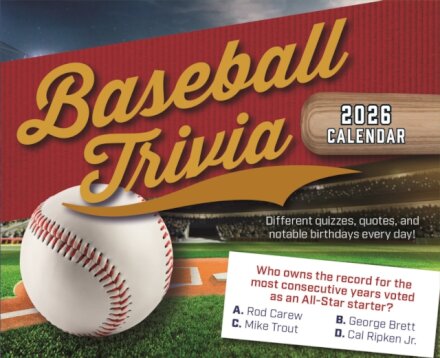 Baseball Trivia Box Calendar 2026