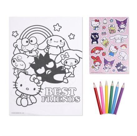 COLOURING SET WITH STICKERS HELLO KITTY AND FRIENDS