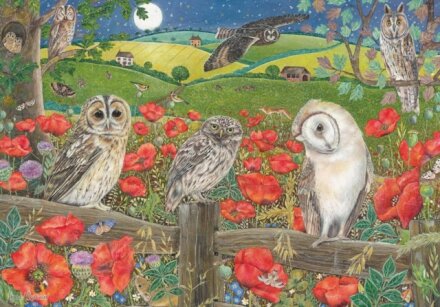 Jigsaw 500 Piece - Owls In Poppy Fields (L)
