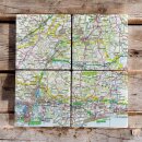 OS Map Ceramic Four Coaster Set - South Downs National Park