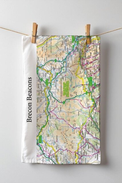 OS Map Tea-towel - Brecon Beacons National Park