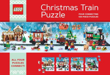 LEGO Christmas Train Puzzle : Four Connecting 100-Piece Puzzles