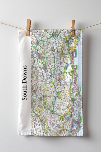 OS Map Tea-towel - South Downs National Park
